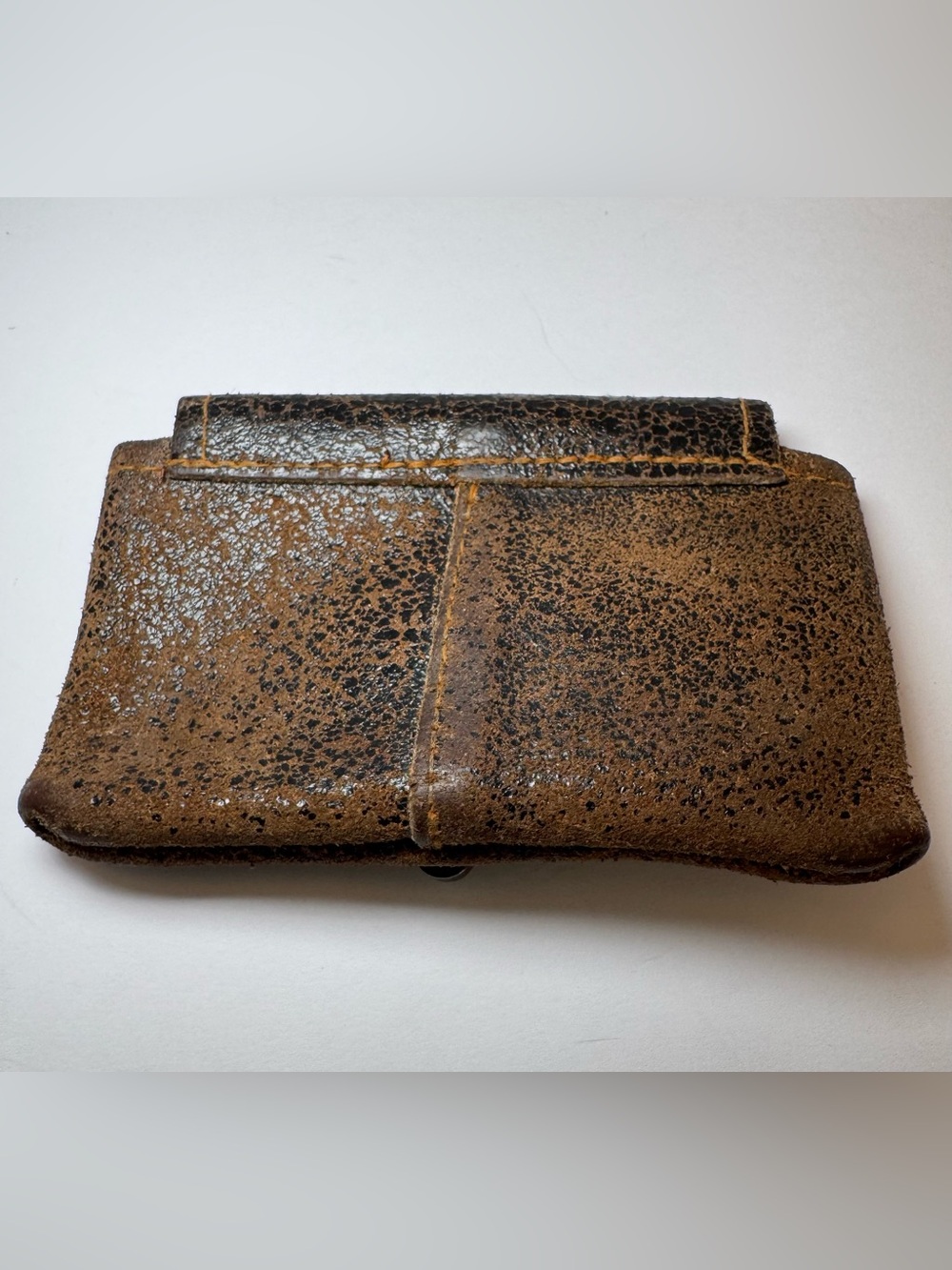 Vintage Distressed Brown Leather Belt Pouch Utility Bag w/ Swing Arm Clasp - Picture 2 of 8